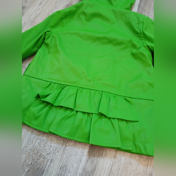 Hello Kitty Girls Green Fruit Print Hooded Jacket Size 3 Ruffle Back, Soft Liner - Picture 7 of 8